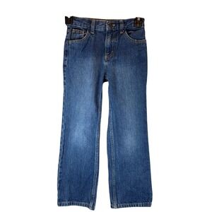 Cat & Jack Kids Relaxed Straight Blue Denim Jeans Adjustable Waist Unisex size 7